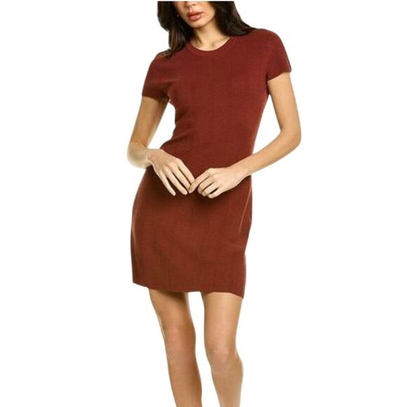 Theory Dresses & Skirts - Theory Branteen Mini Sheath Dress Brown Rust Women’s Small Naturecore Neutral